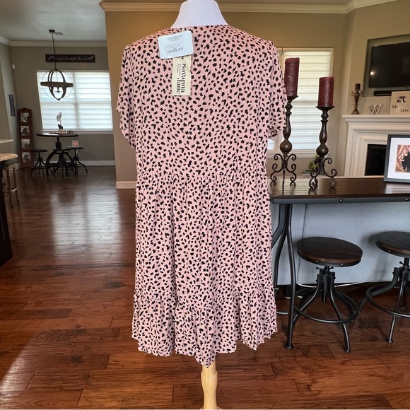 NWT Savanna Jane Dress Women's Plus Size 1X Embroidered A Line Animal Print - Picture 5 of 9
